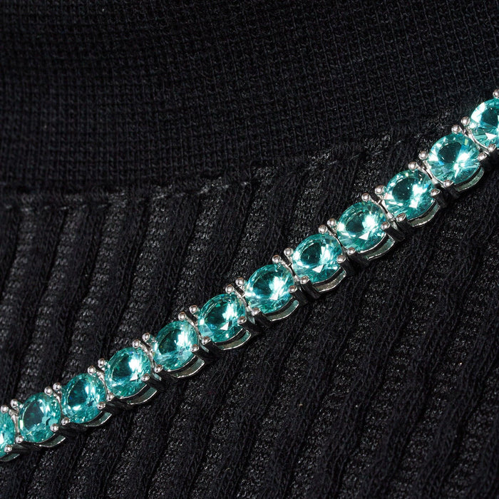 5MM GREEN DIAMOND TENNIS CHAIN - WHITE GOLD