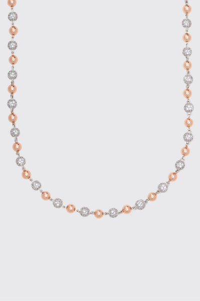 5MM ICED BALL CHAIN - TWO TONE