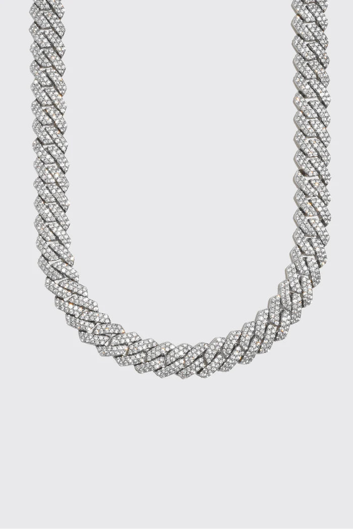 14MM MONACO CHAIN - WHITE GOLD