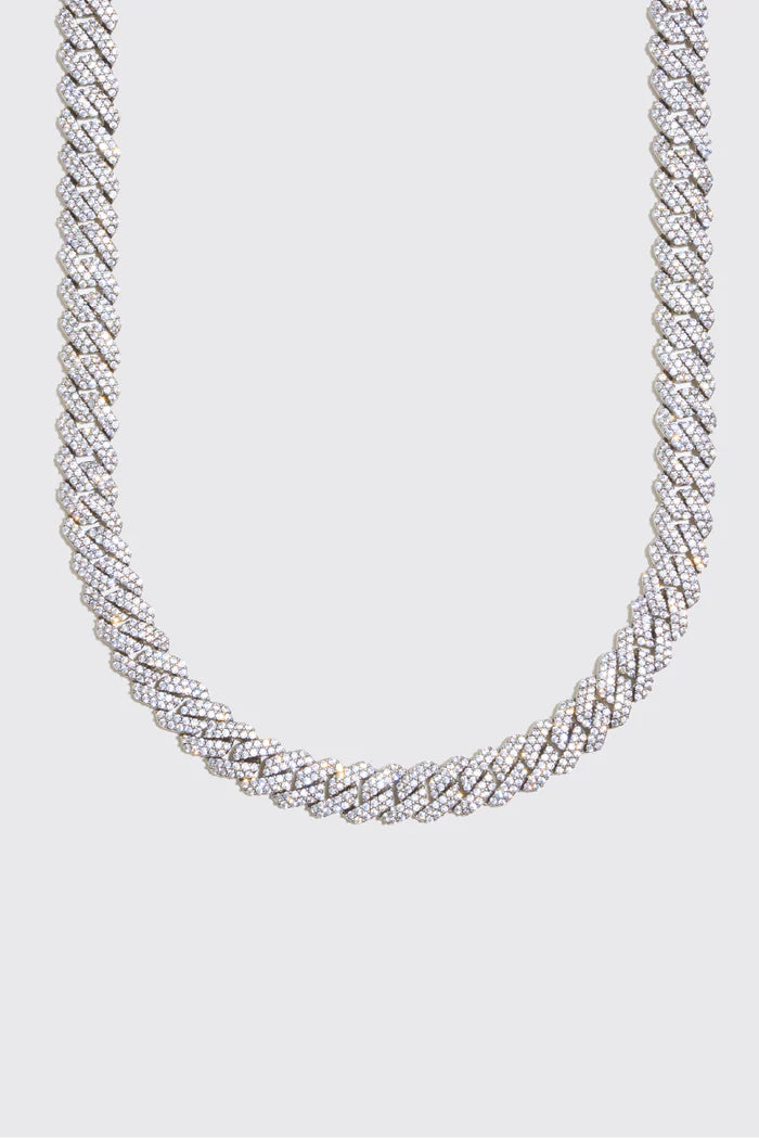 10MM MONACO CHAIN - WHITE GOLD