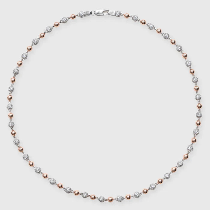 5MM ICED BALL CHAIN - TWO TONE