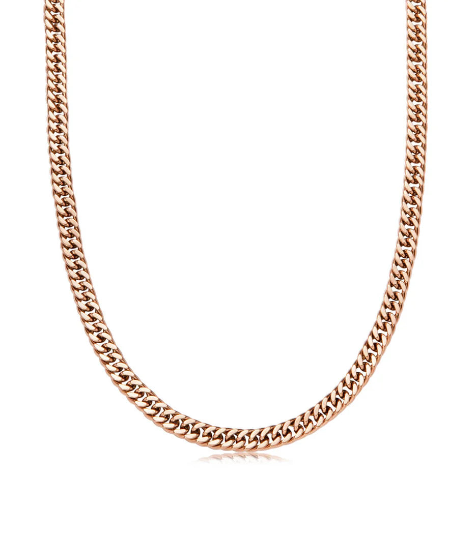 Curb Chain Necklace (Rose Gold)