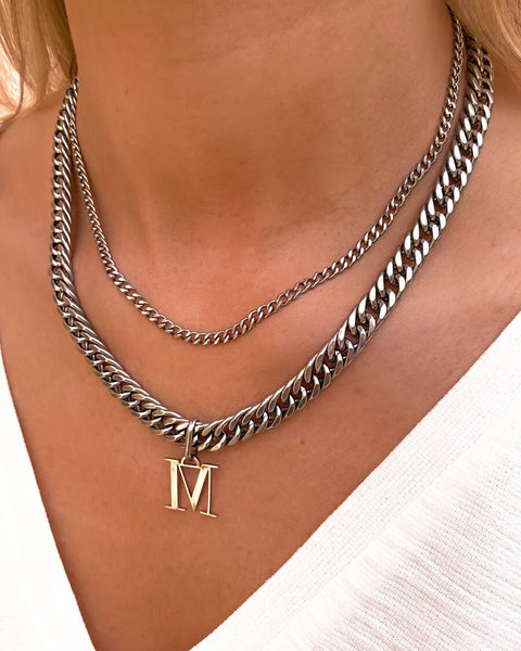 Curb Chain Necklace (Silver)