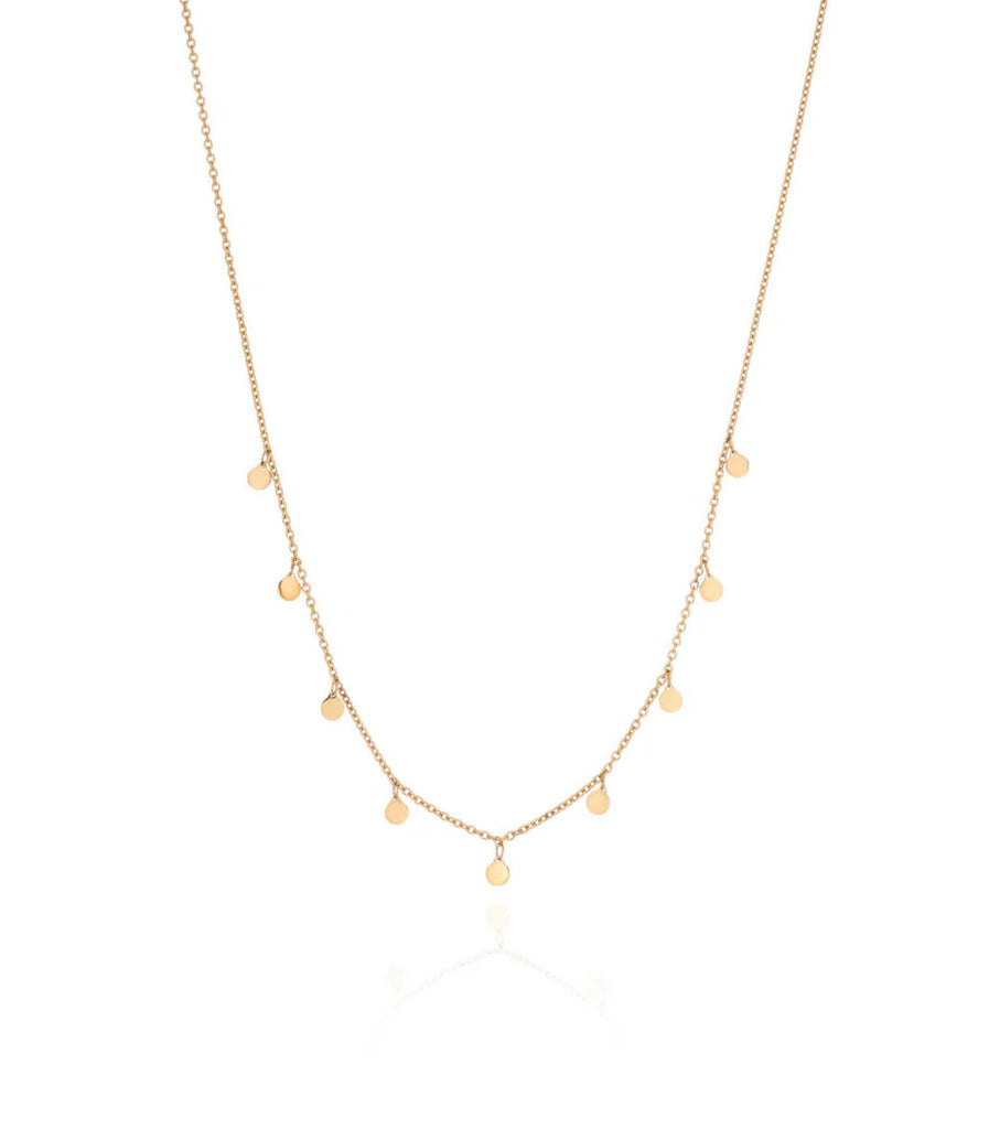 Hanging Disc Necklace (Gold)