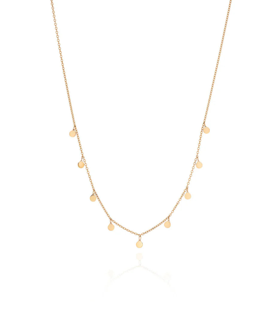 Hanging Disc Necklace (Gold)