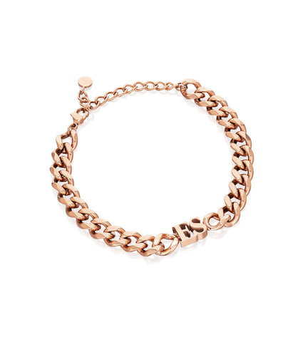 Initial Curb Bracelet (Rose Gold)