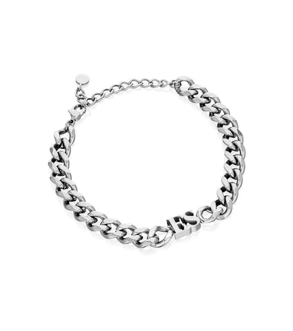 Initial Curb Bracelet (Silver)