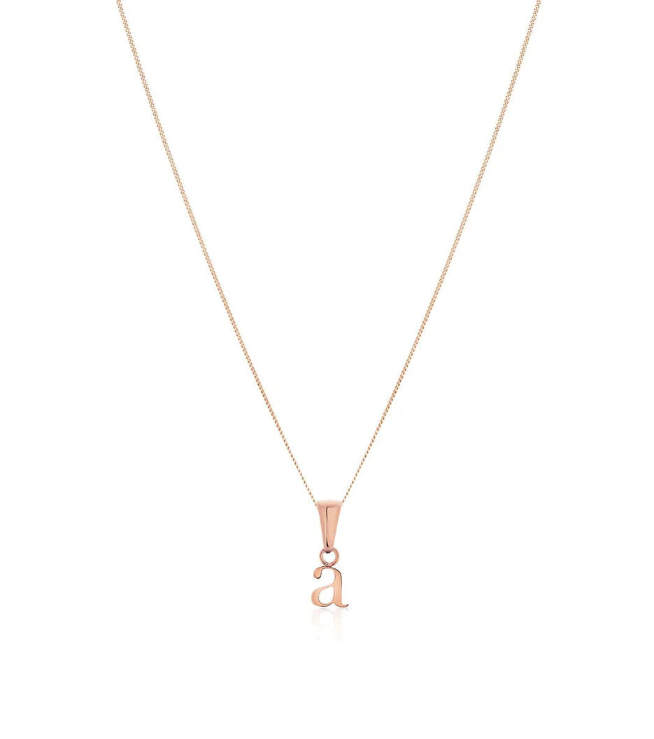 Lowercase Initial Fine Chain Necklace (Rose Gold)