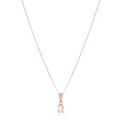 Lowercase Initial Fine Chain Necklace (Rose Gold)