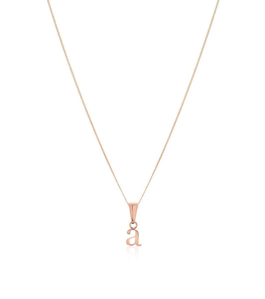 Lowercase Initial Fine Chain Necklace (Rose Gold)