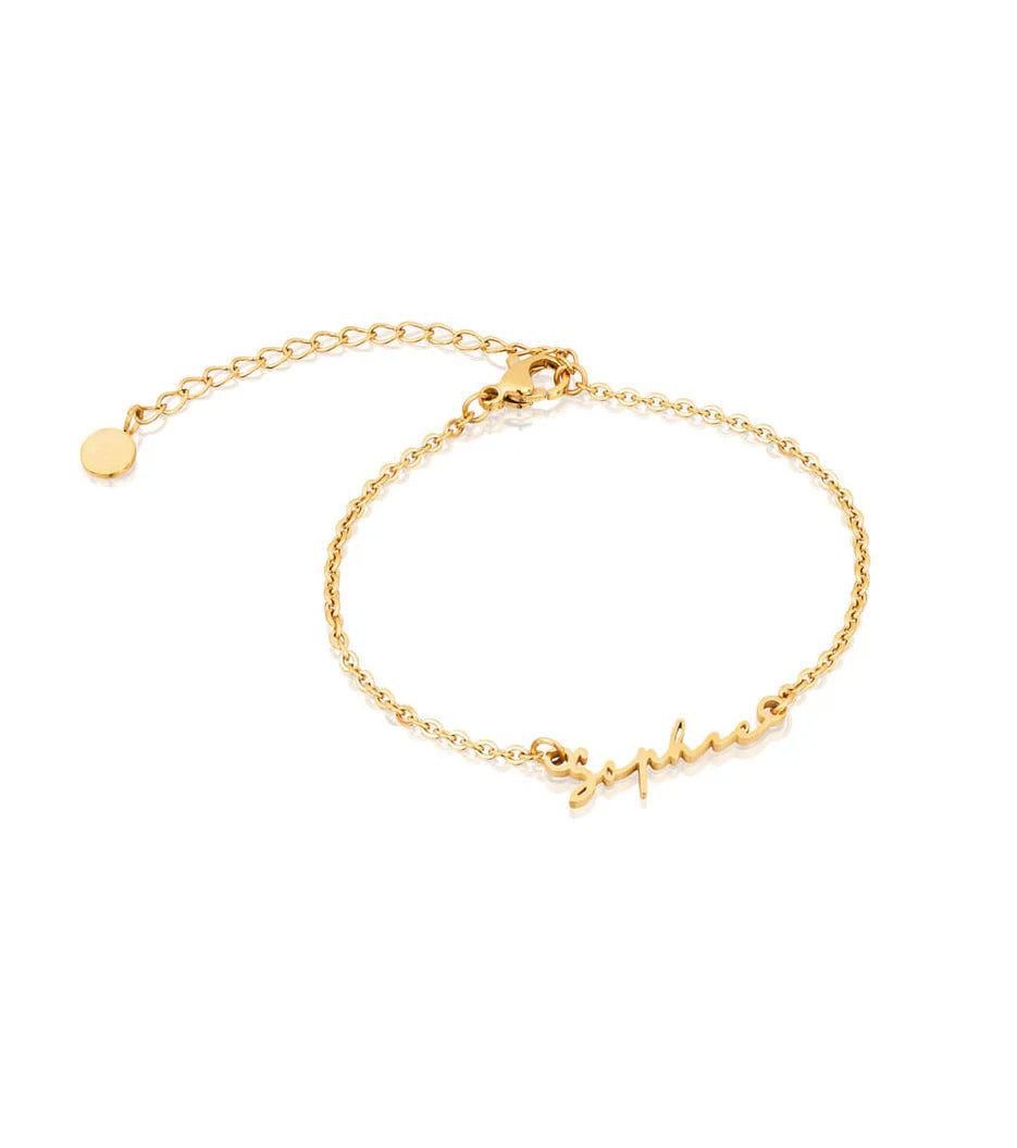 Mini Signature Name Bracelet (Gold)