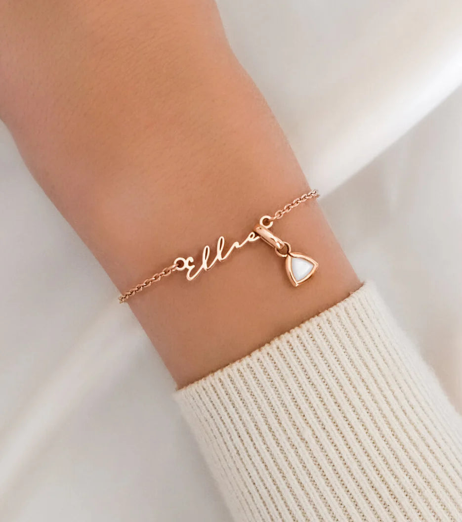 Mini Signature Name Bracelet (Rose Gold)