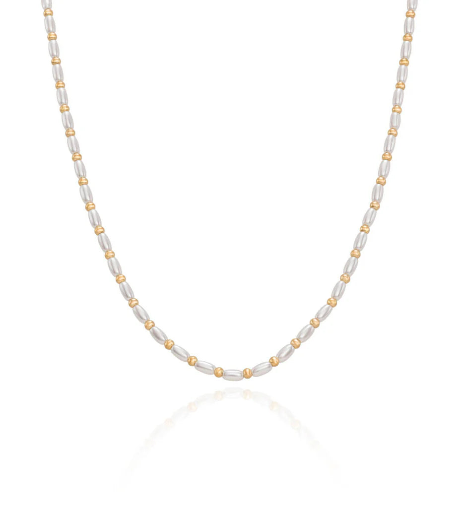 Pearl Chain Necklace (Gold)