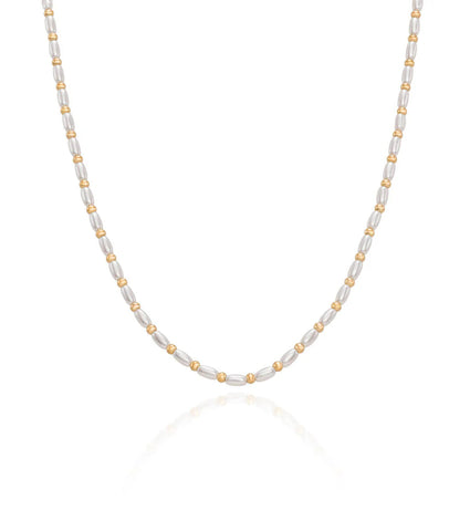 Pearl Chain Necklace (Gold)