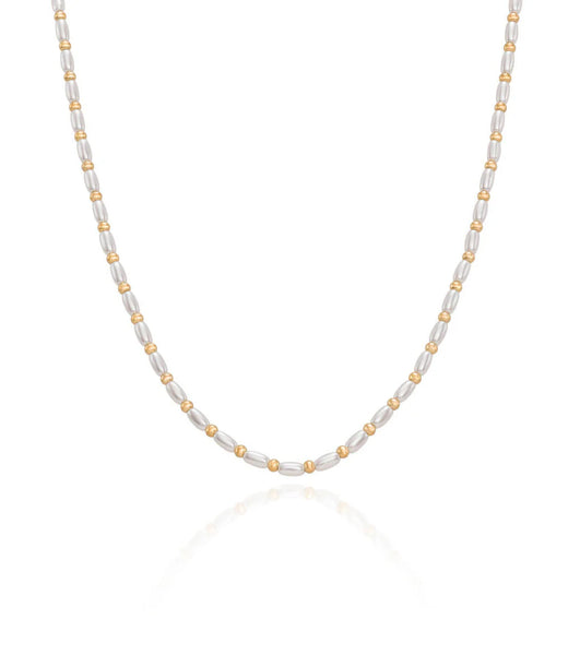 Pearl Chain Necklace (Gold)