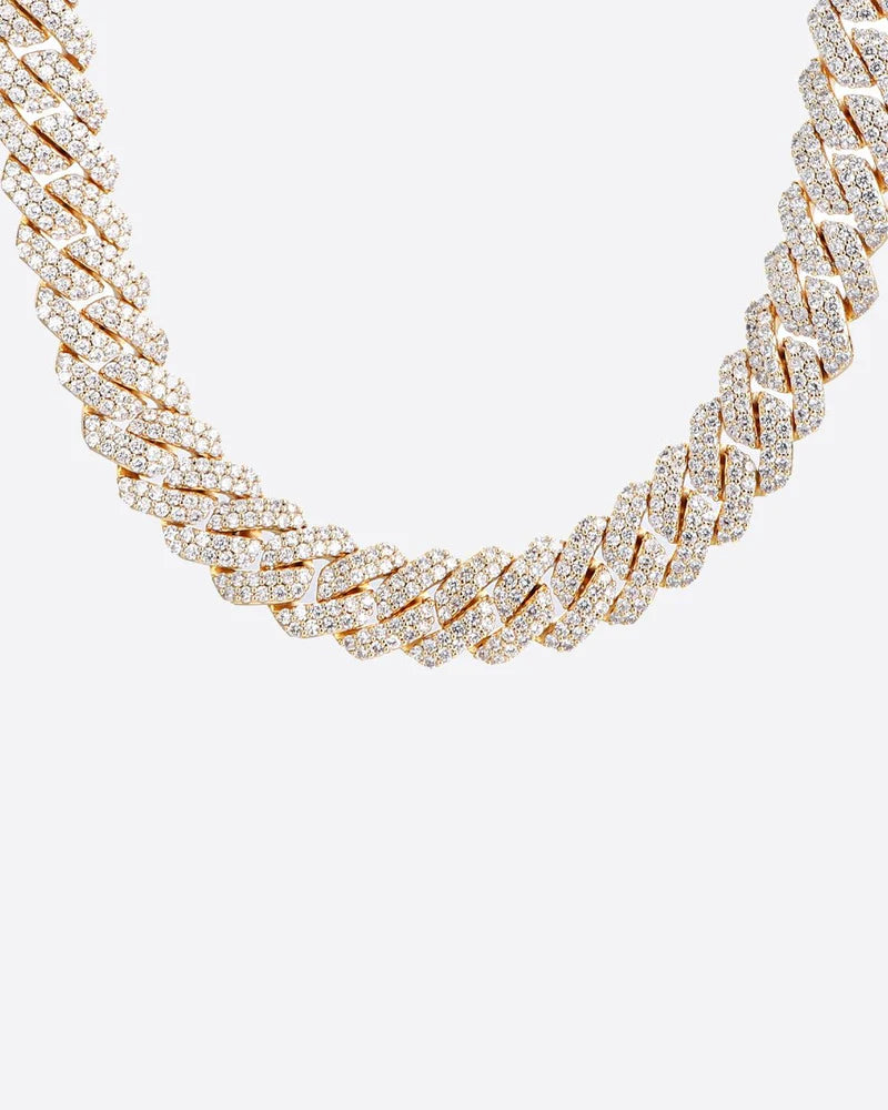 BIG PRONG CHAIN. - 18MM 18K GOLD