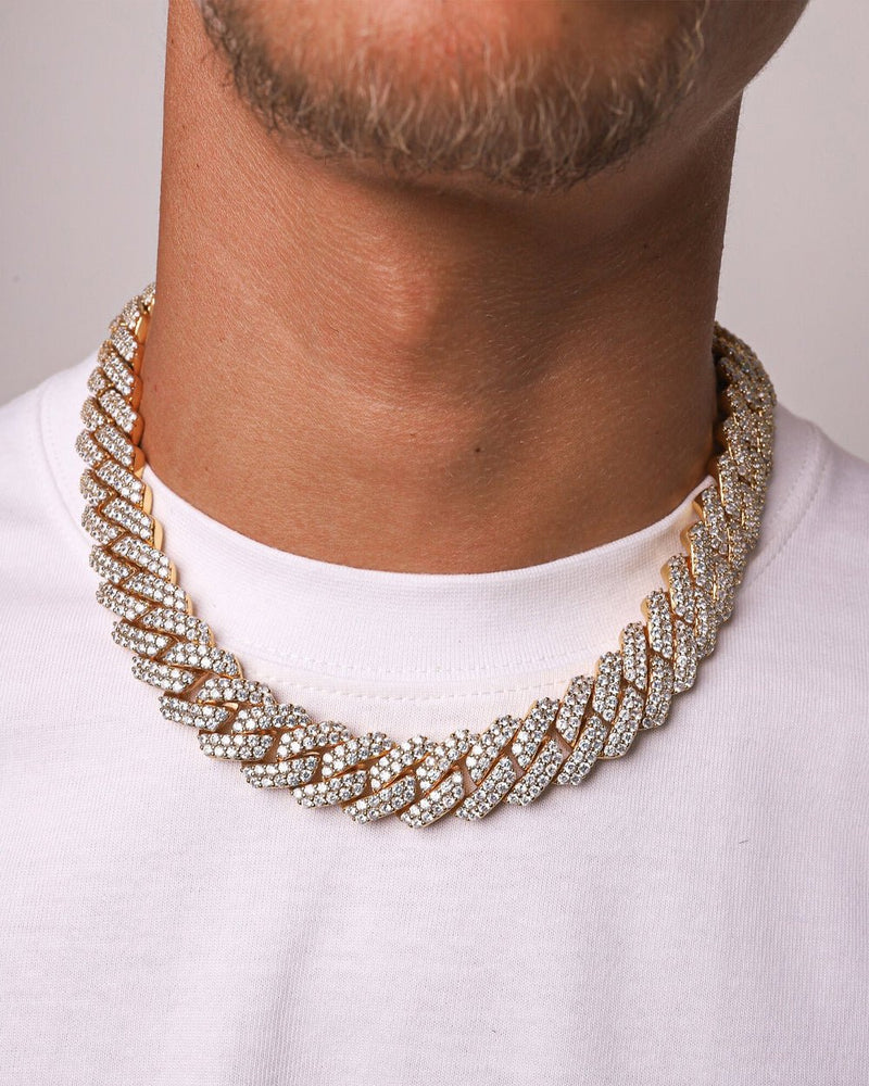 BIG PRONG CHAIN. - 18MM 18K GOLD