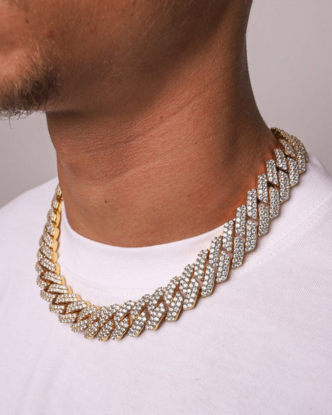 BIG PRONG CHAIN. - 18MM 18K GOLD