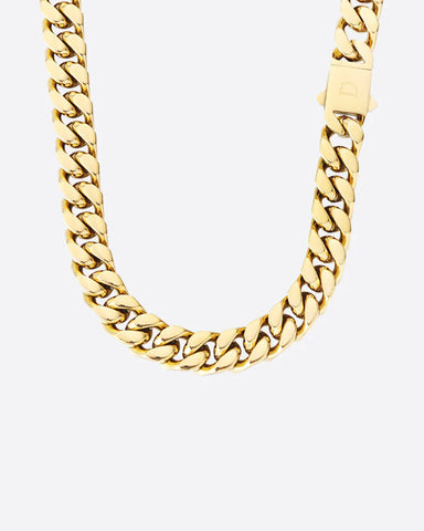 BOXED CLEAN CUBANA CHAIN. - 12MM 18K GOLD