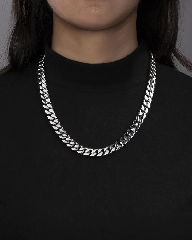 BOXED CLEAN CUBANA CHAIN. - 12MM WHITE GOLD