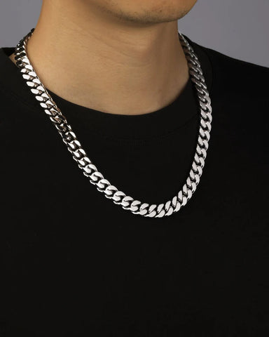 BOXED CLEAN CUBANA CHAIN. - 12MM WHITE GOLD