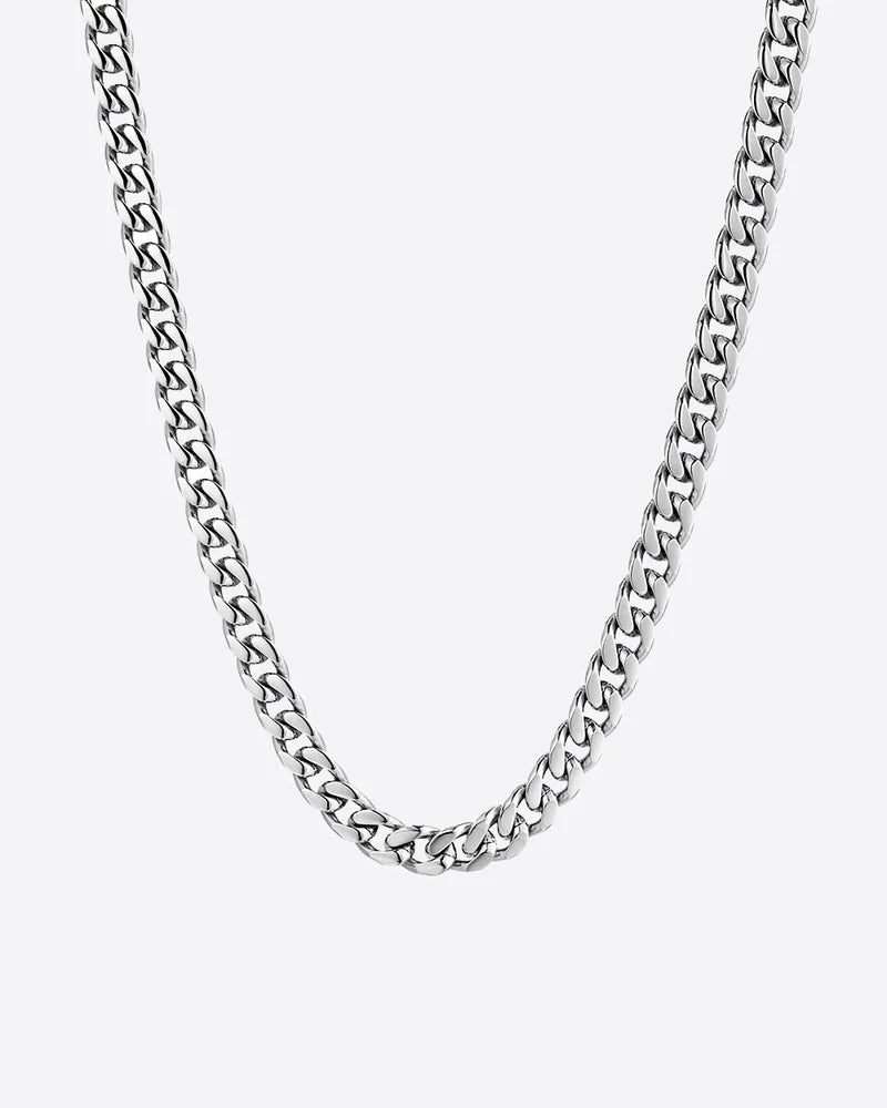 CLEAN CUBANA CHAIN. - 6MM WHITE GOLD