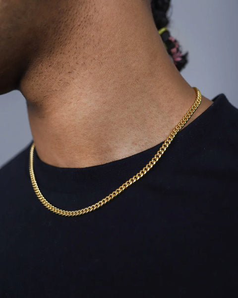 CLEAN CUBANA CHAIN. - 4MM 18K GOLD