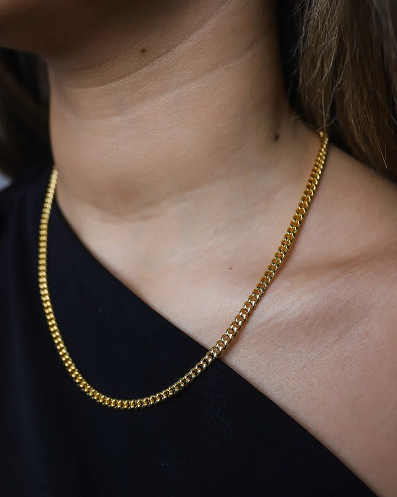 CLEAN CUBANA CHAIN. - 4MM 18K GOLD