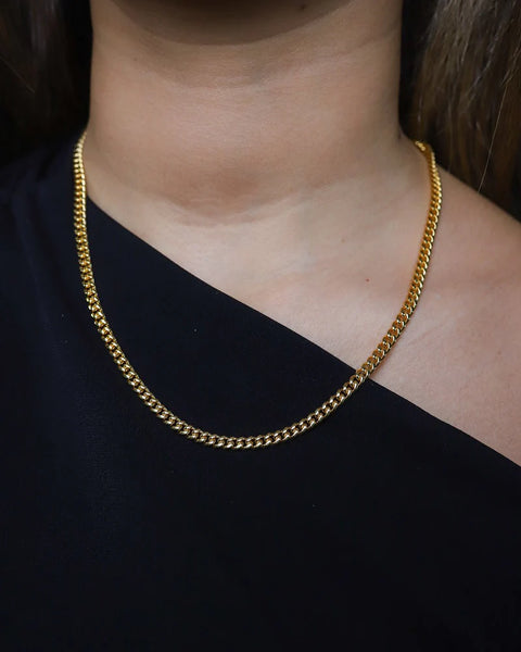 CLEAN CUBANA CHAIN. - 4MM 18K GOLD