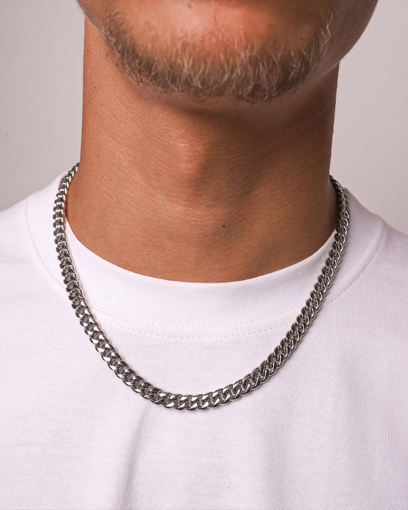 CLEAN CUBANA CHAIN. - 6MM WHITE GOLD