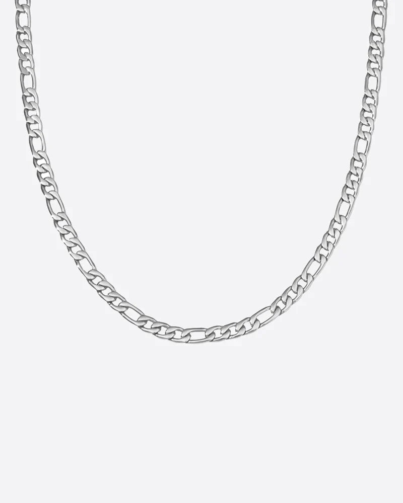 CLEAN FIGARO CHAIN. - 5MM WHITE GOLD