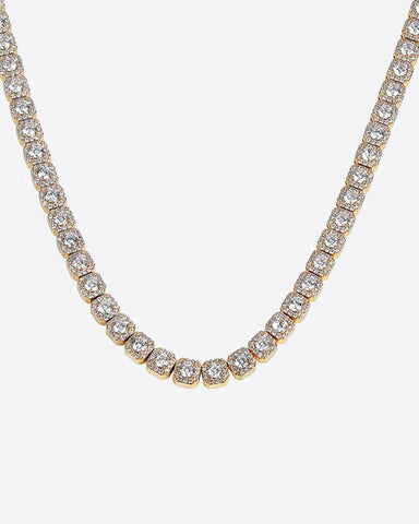 ICED CLUSTERED CHAIN. - 18K GOLD