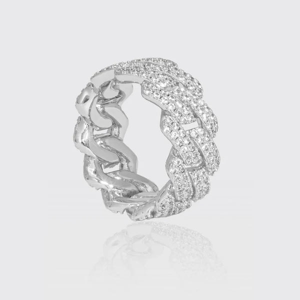 CUBAN DIAMOND RING - WHITE GOLD