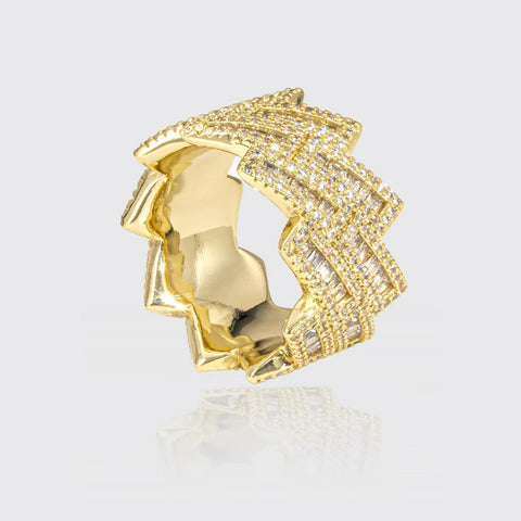 CUBAN PRONG BAGUETTE RING - GOLD