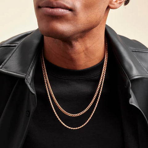 Cuban Link + Rope Chain Stack