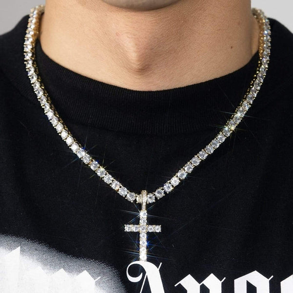 DIAMOND CROSS PENDANT - YELLOW GOLD