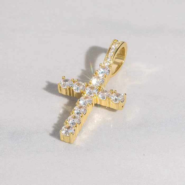 DIAMOND CROSS PENDANT - YELLOW GOLD