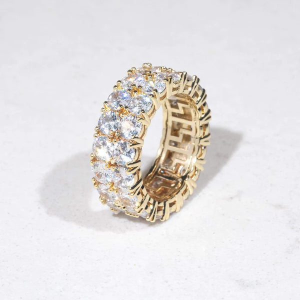 DOUBLE ROW DIAMOND RING - GOLD