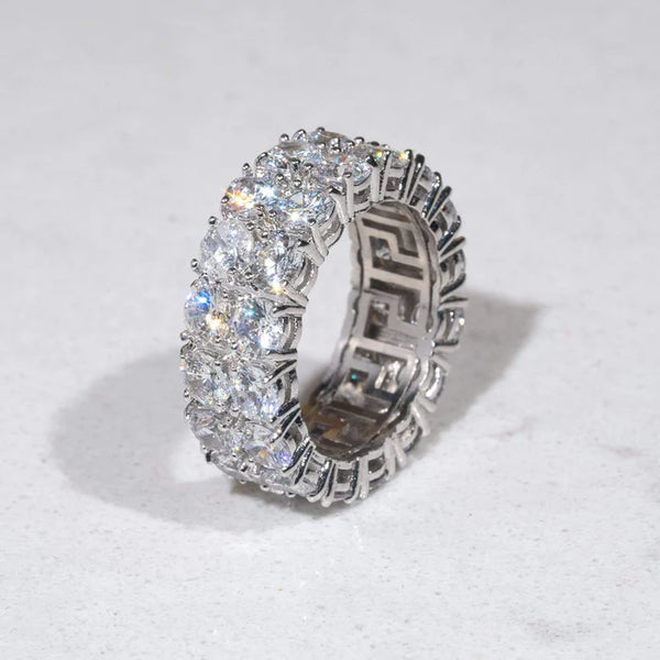 DOUBLE ROW DIAMOND RING - WHITE GOLD