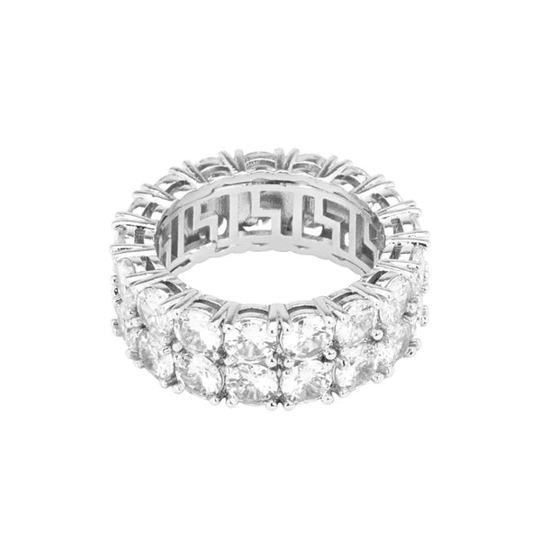 DOUBLE ROW DIAMOND RING - WHITE GOLD