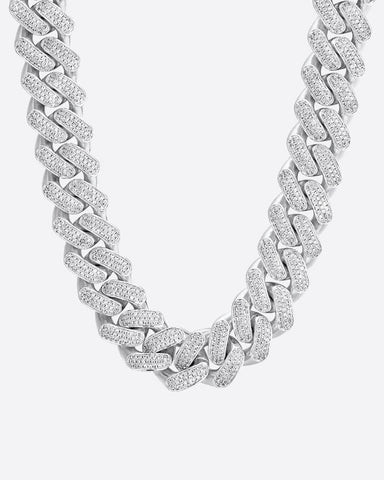 FREEZY CUBANA CHAIN. - 20MM WHITE GOLD