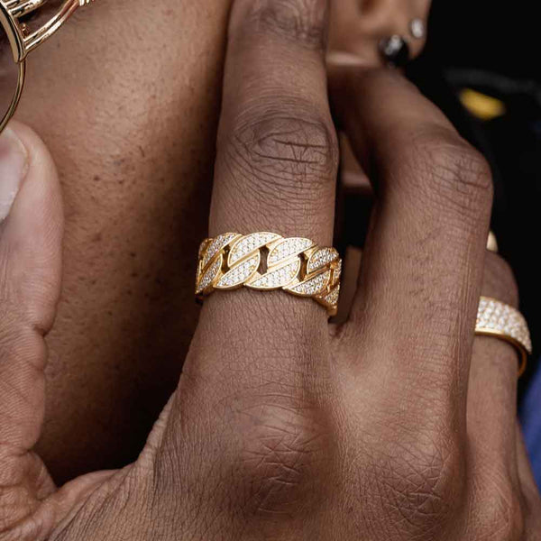 DIAMOND CUBAN LINK RING