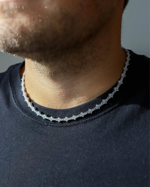 HONEYCOMB CHAIN. - WHITE GOLD