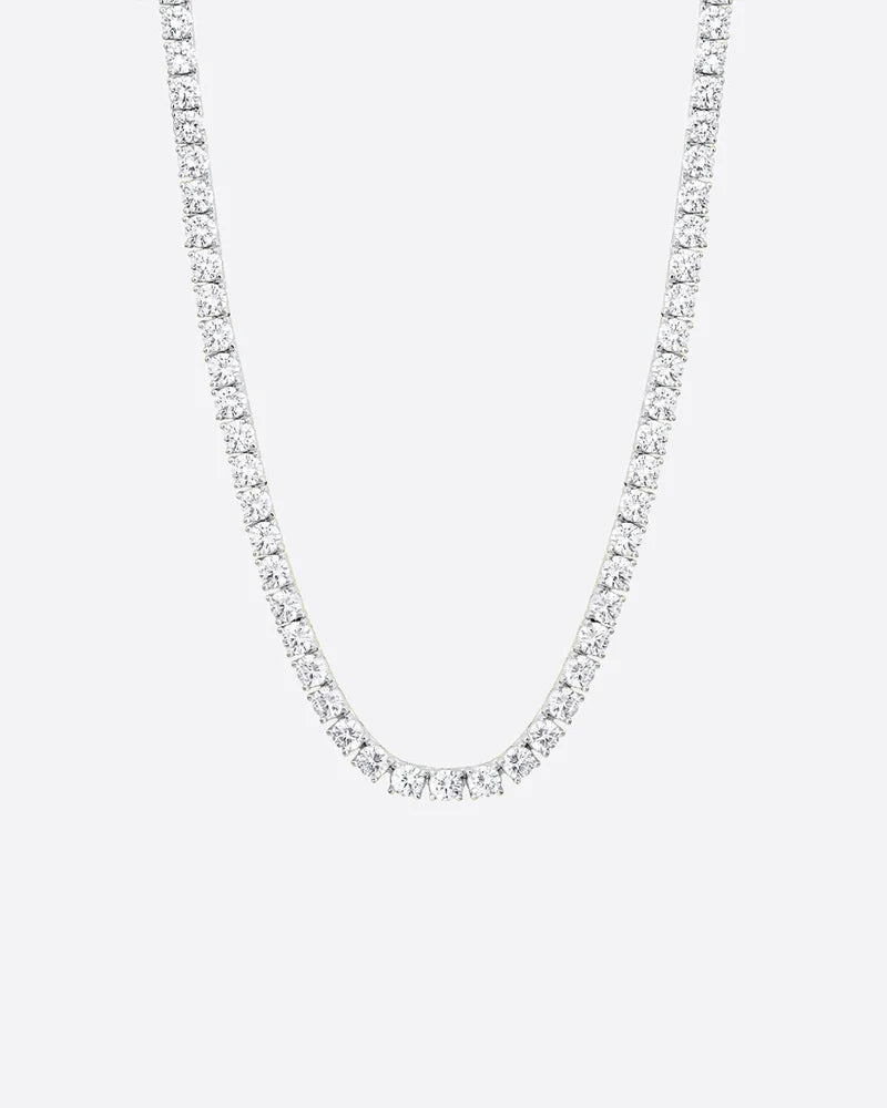 ICE BREAKER CHAIN. - 3MM WHITE GOLD