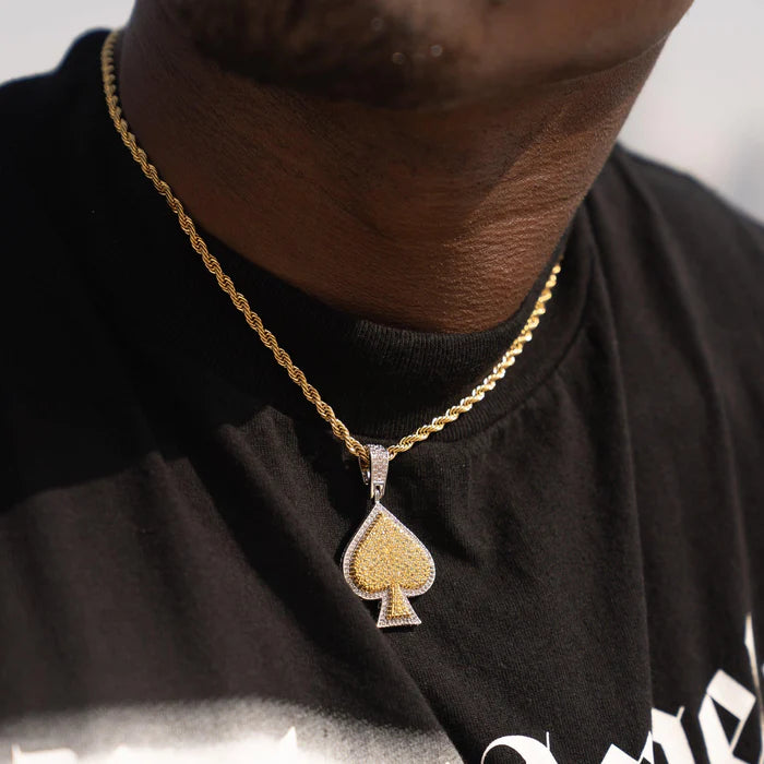 ICED ACE PENDANT - GOLD