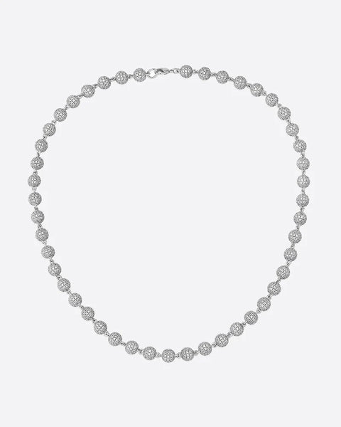 ICED BALL CHAIN. - WHITE GOLD