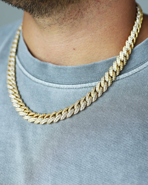 ICED CUBAN CHAIN. - 10MM 18K GOLD