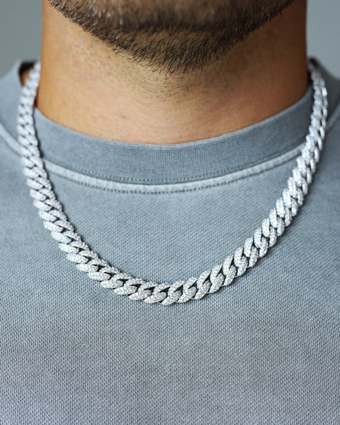 ICED CUBAN CHAIN. - 10MM WHITE GOLD