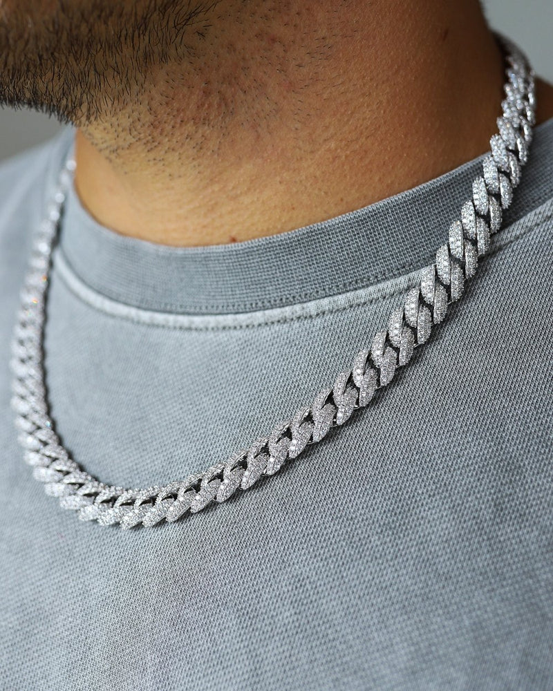 ICED CUBAN CHAIN. - 10MM WHITE GOLD