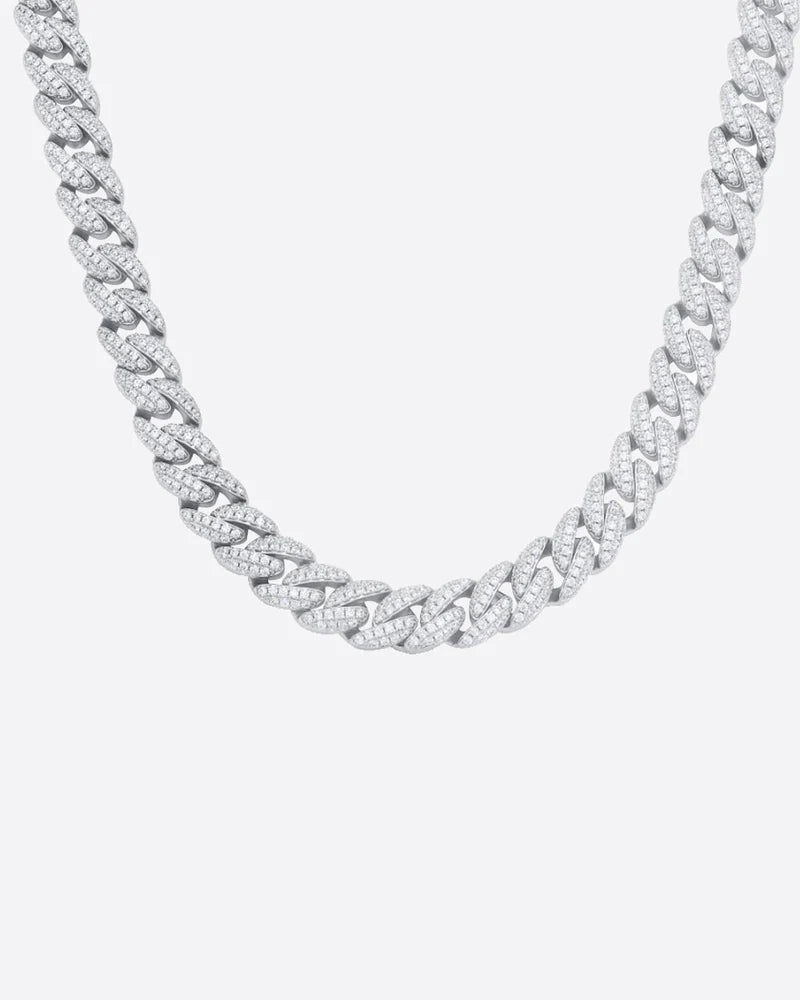 ICED CUBAN CHAIN. - 10MM WHITE GOLD